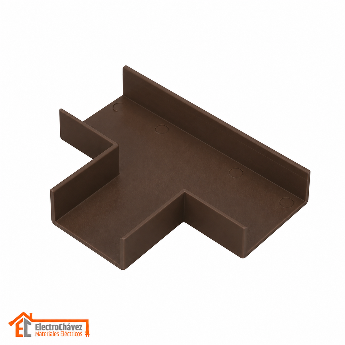 Curva T 20x10mm PVC Para Canaleta / Moldura Café