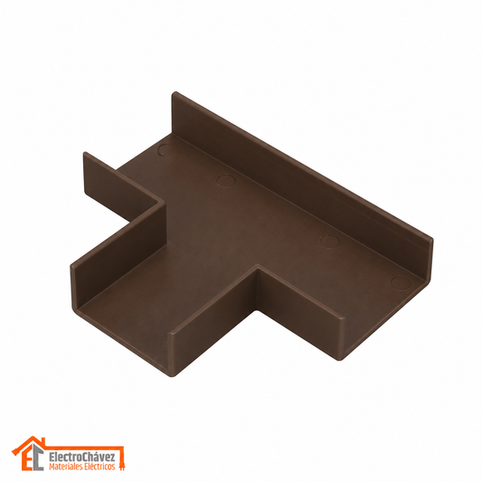 Curva T 20x10mm PVC Para Canaleta / Moldura Café