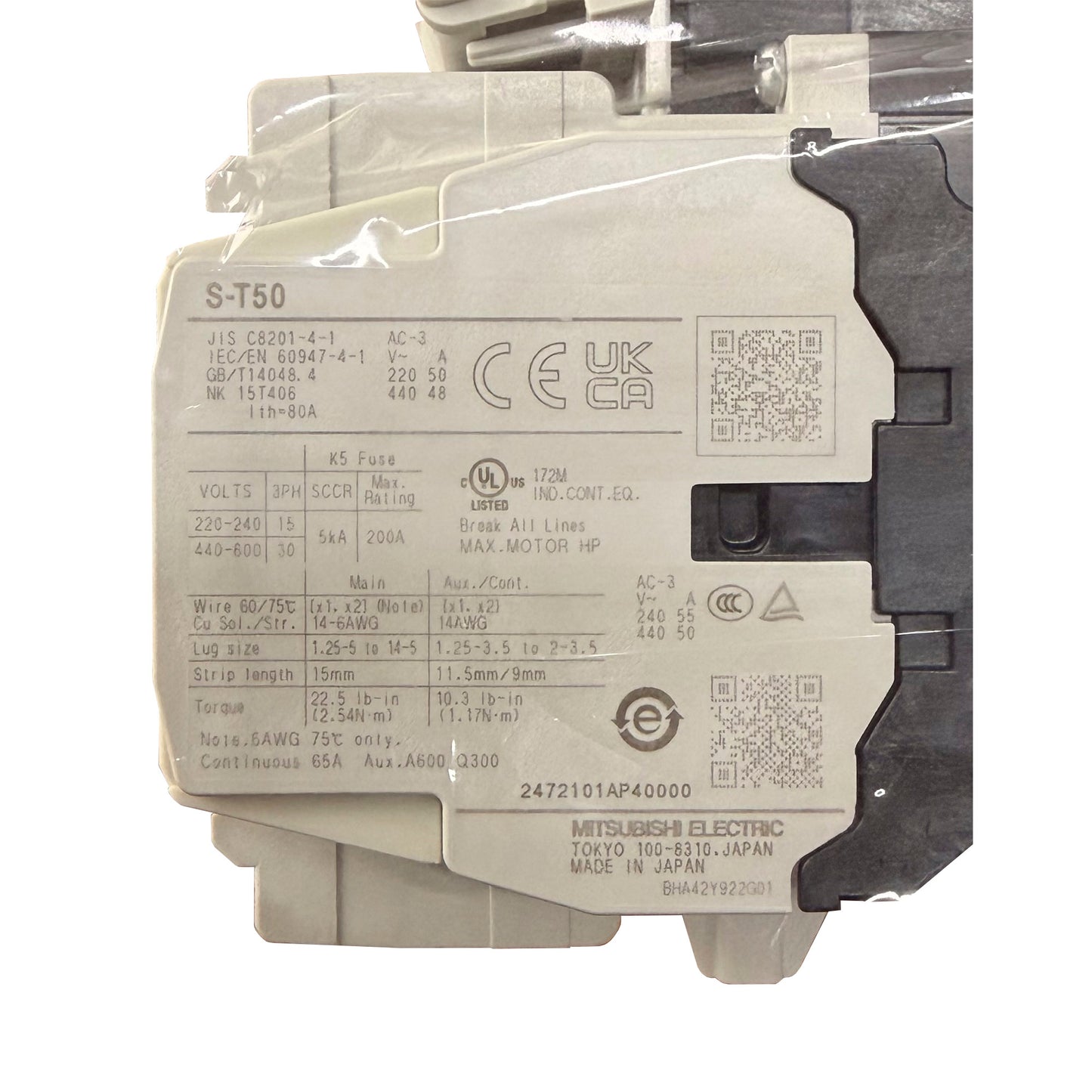 Contactor S-T50 / 3p + 2no + 2nc Trifásico Bobina 220v - Mitsubishi