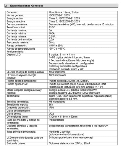 Medidor Electrónico Bidireccional Sistema Solar 5(100)A 220V - ISKRA