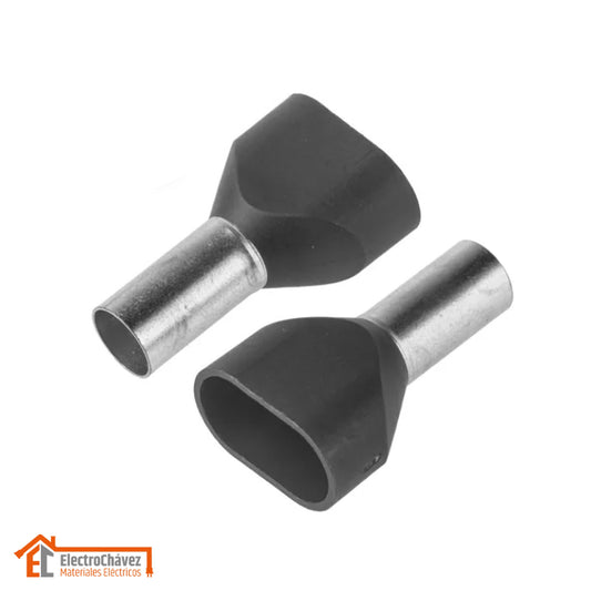 Terminal Ferrul Doble Aislado 14 awg / 2,5 mm Gris (20 unidades)