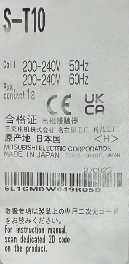 Contactor S-T10 / 3p+1no Trifásico Bobina 220v - Mitsubishi