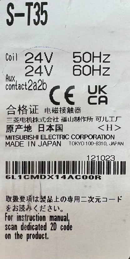 Contactor S-T35 / 3p + 2no + 2nc Trifásico Bobina 24v - Mitsubishi