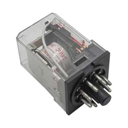 Mini Relé 8 Pin 10A 24V AC Encapsulado + Base Riel Din - CHINT