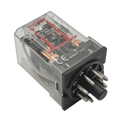 Mini Relé 8 Pin 10A 24V AC Encapsulado + Base Riel Din - CHINT