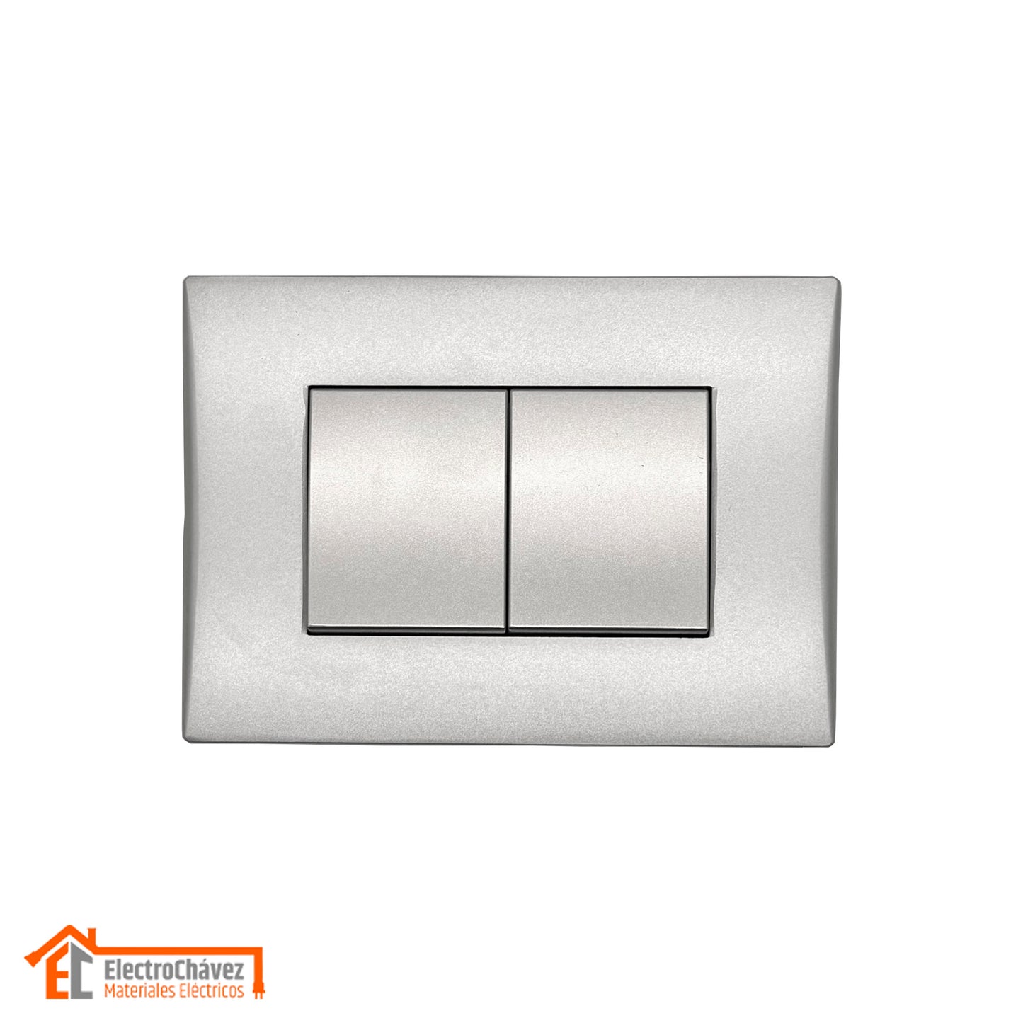 Interruptor Embutido Doble Teclón 9/15 10a Silver Andes Armado Metal - Lexo