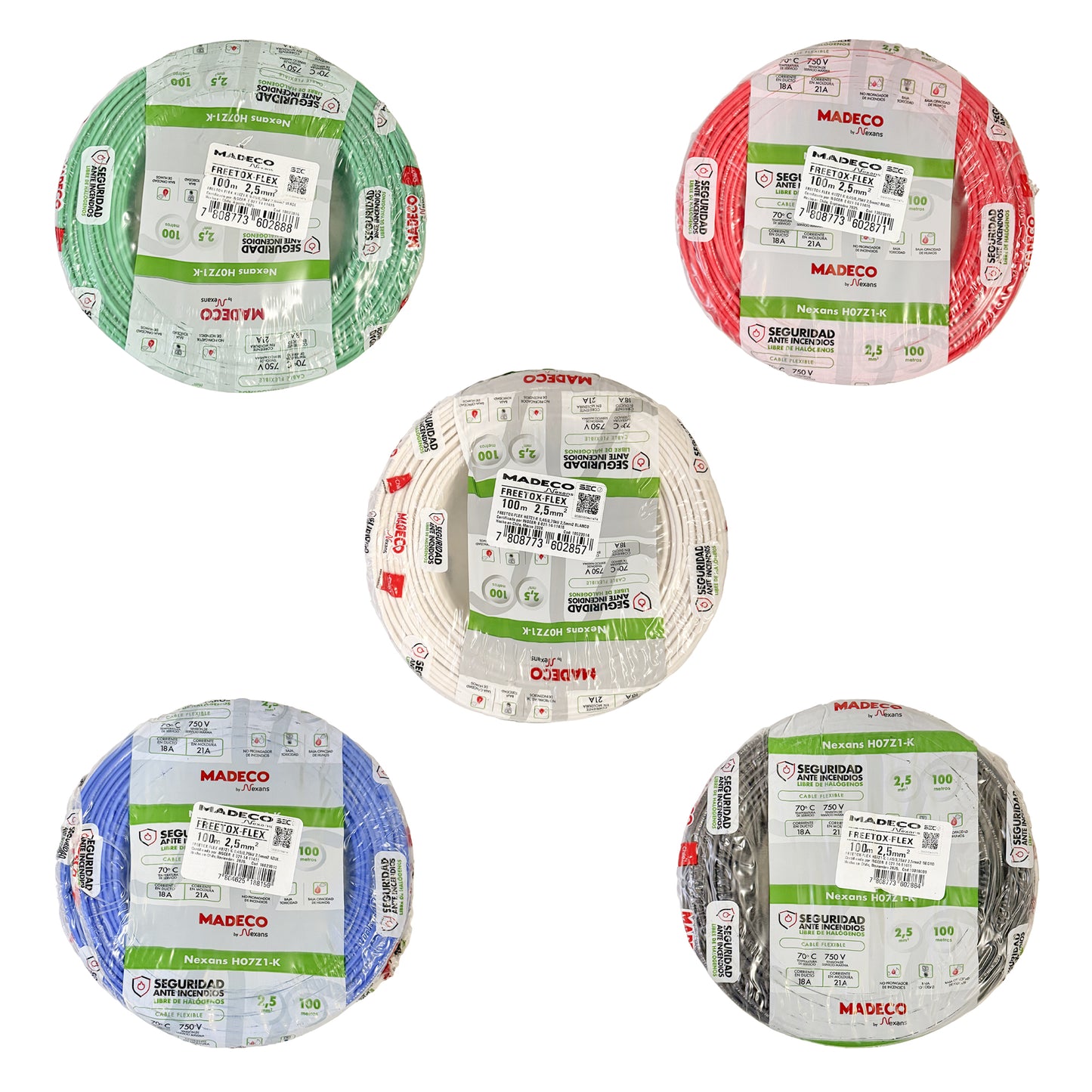 Cable Certificado Evaflex 2,5 mm² Libre De Halógeno (h07z1-k) por 100 metros