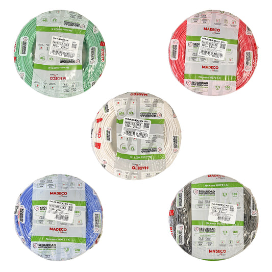 Cable Certificado Evaflex 2,5 mm² Libre De Halógeno (h07z1-k) por 100 metros