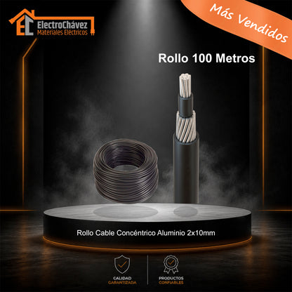 Cable Concéntrico Acometida 2x10mm Aluminio (Rollo 100 metros sellado)