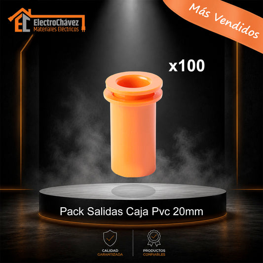 Salidas De Caja Pvc 20mm (Pack 100 Unidades)