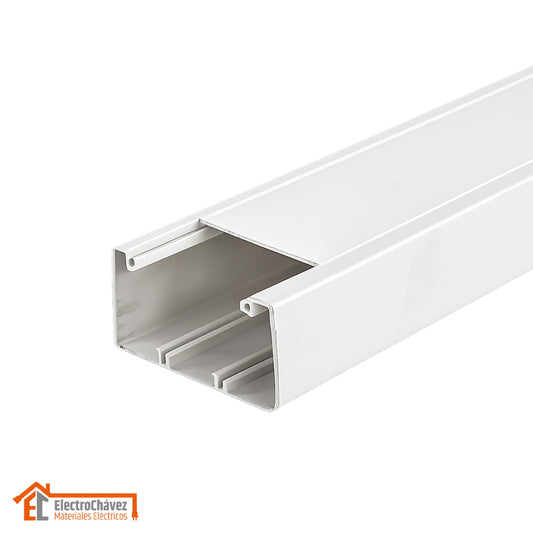 Canaleta / Moldura PVC 100x50mm Largo 2mts Blanco
