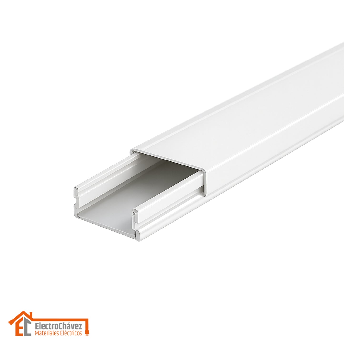Canaleta / Moldura PVC 30x10mm Largo 2mts Blanco