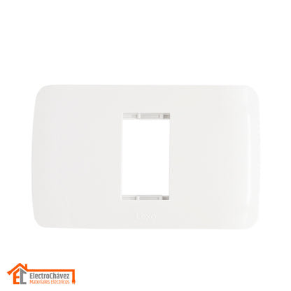 Tapa / Placa 1 Módulo Embutida Con Soporte Blanco - Lexo