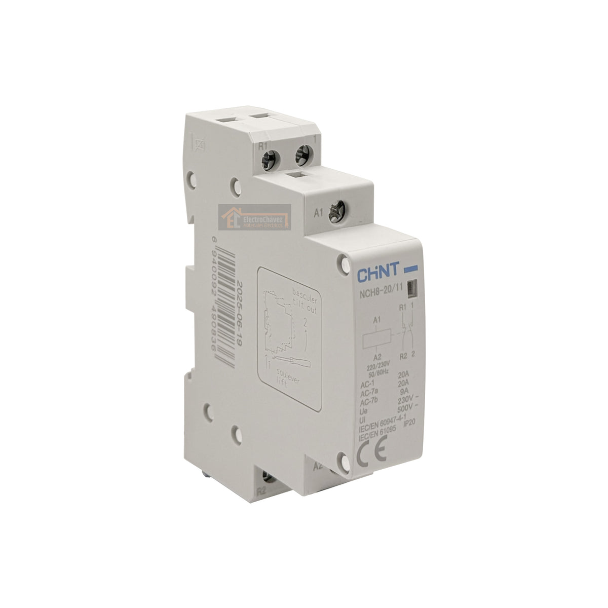 Contactor Modulr 20A / 1NA + 1NC Bobina 220V AC - CHINT