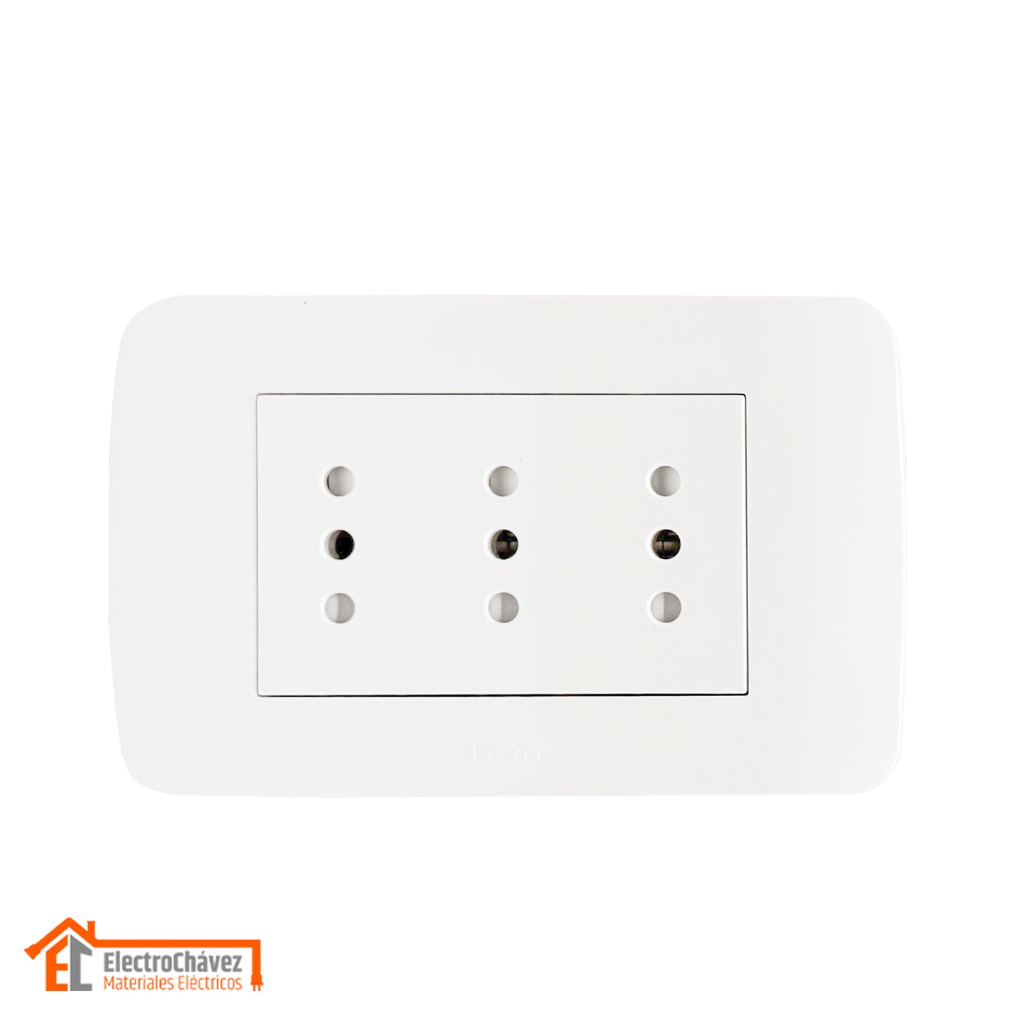 Enchufe Embutido Tríplex 2p+t 10a Blanco / Armado - Lexo