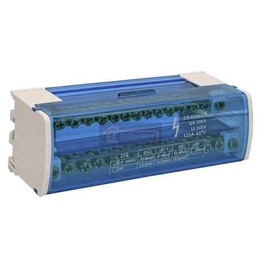 Barra Repartidora Regleta Bipolar 2x15 Polos