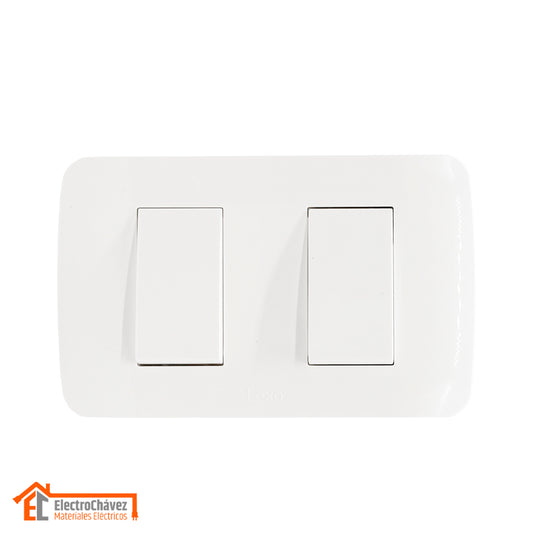 Interruptor Embutido Doble 9/15 10a Blanco Armado - Lexo