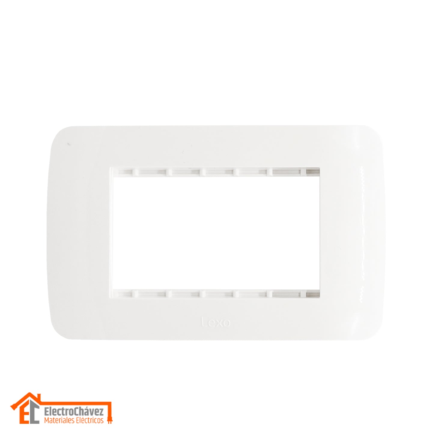 Tapa / Placa 3 Módulos Embutida Con Soporte Blanco - Lexo