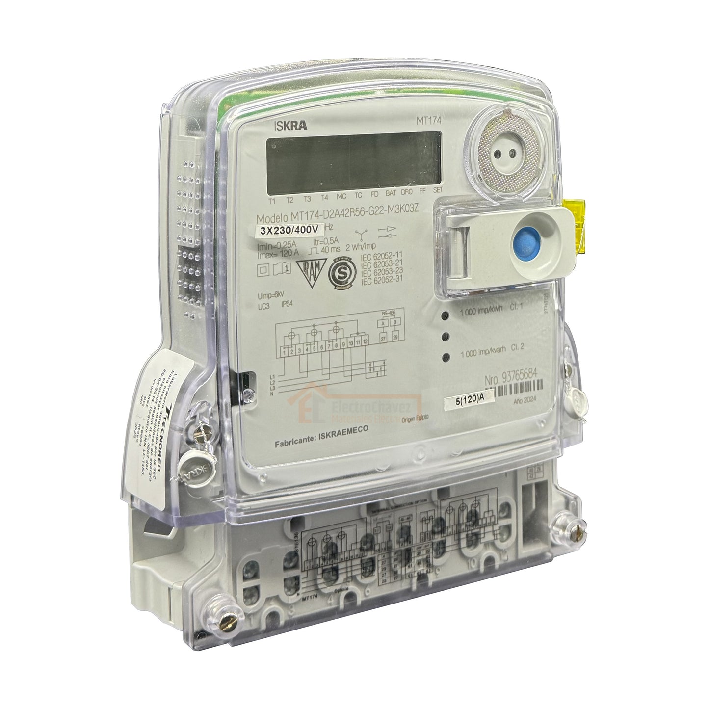 Medidor Electrónico Trifásico Multitarifa 5(120)A 230/240V - ISKRA