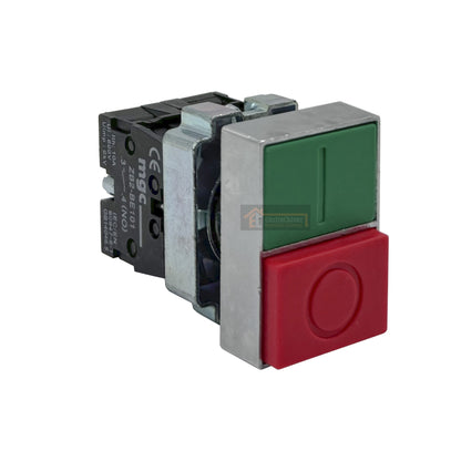 Botonera Pulsador Partir / Parar (1no+1nc) 22mm Verde / Rojo