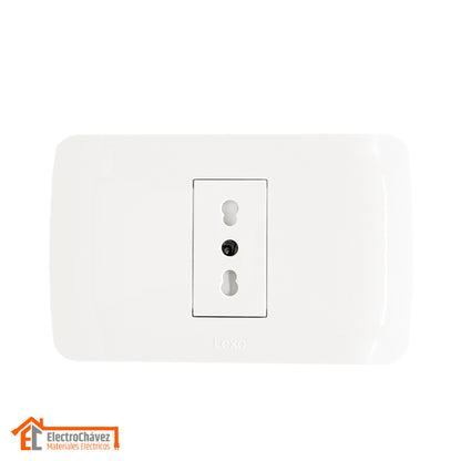 Enchufe Embutido Simple 2p+t 16a blanco Armado - Lexo