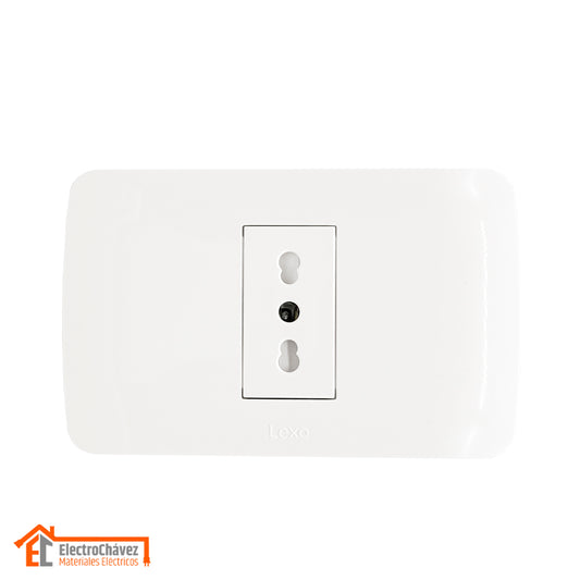 Enchufe Embutido Simple 2p+t 16a blanco Armado - Lexo