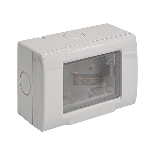 Placa 3 Puestos Sobrepuesta con Tapa Hidrobox Exterior Intemperie  - Kalop