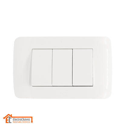 Interruptor Embutido triple 9/32 10a blanco Armado - Lexo