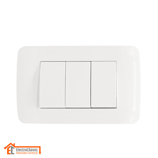 Interruptor Embutido triple 9/32 10a blanco Armado - Lexo