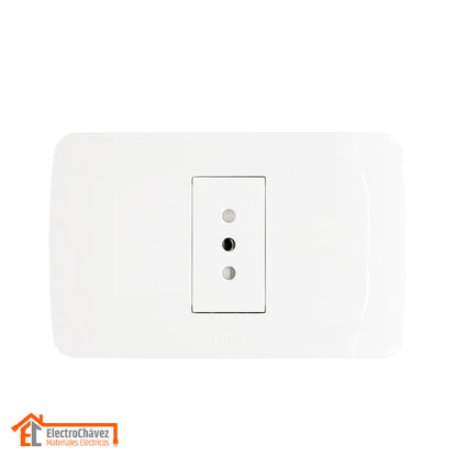 Enchufe Embutido Simple 2p+t 10a blanco Armado - Lexo