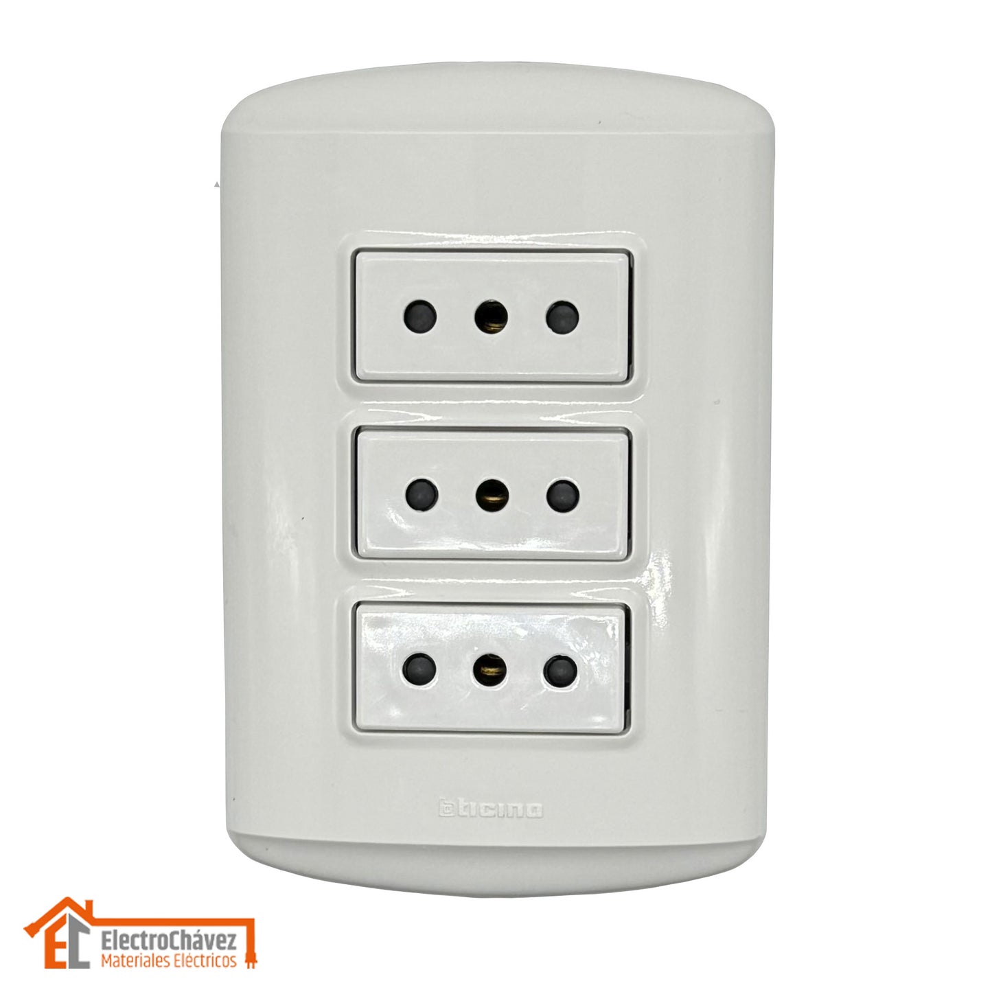 Enchufe Embutido Triple 2p+t 10a Modus Plus - Bticino