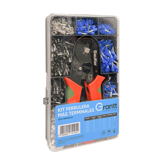 Ferrulera Cuadrada 0.25-10mm (23-8 Awg) + Kit Ferrules - Bauker