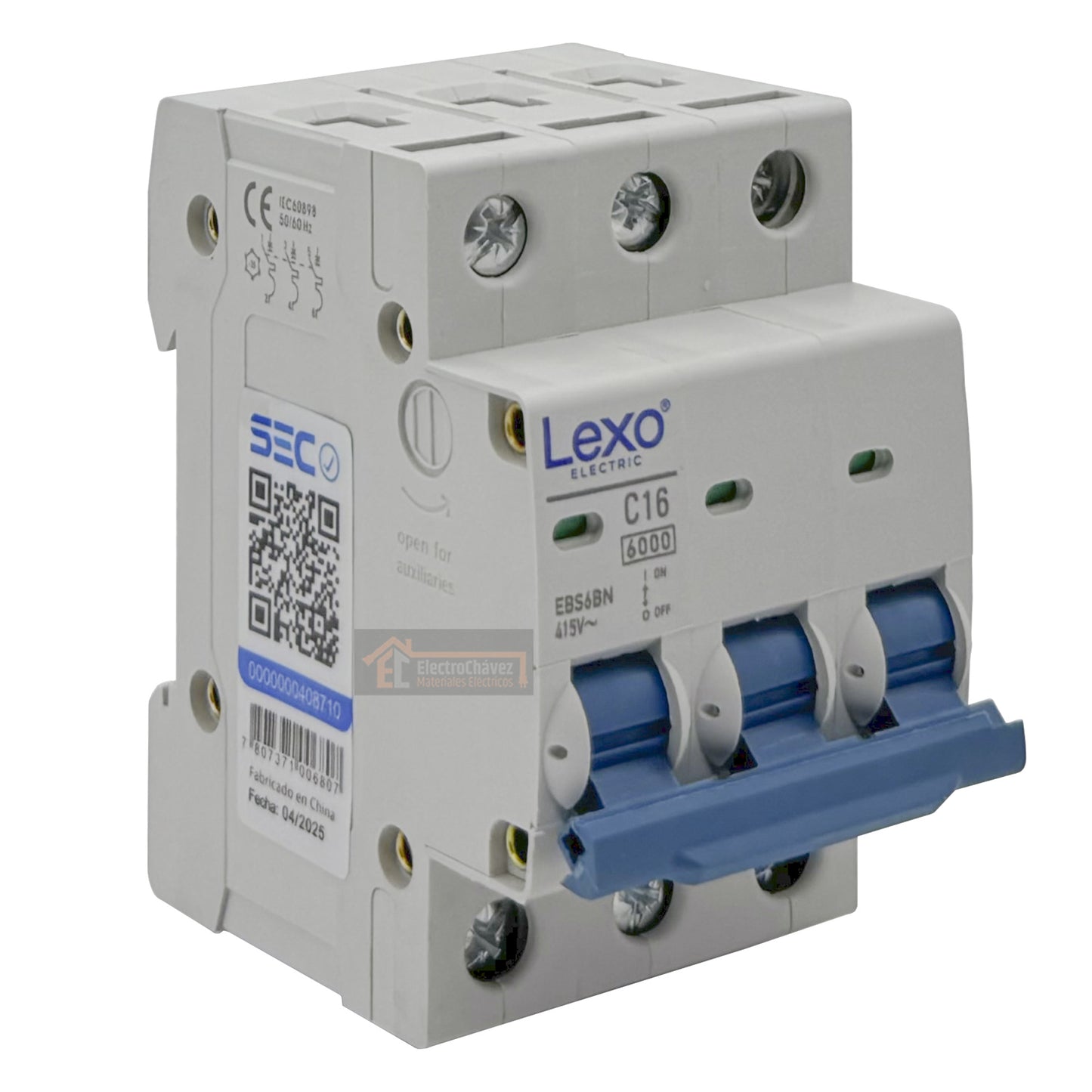 Interruptor Disyuntor Automático Tripolar 3p 16a (3x16a) 6ka Curva C - Lexo