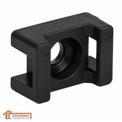 Base Atornillable Para Amarra Cable Negra