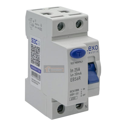 Interruptor Disyuntor Automático Diferencial 2p 25a (2x25a) 30mA Tipo AC - Lexo