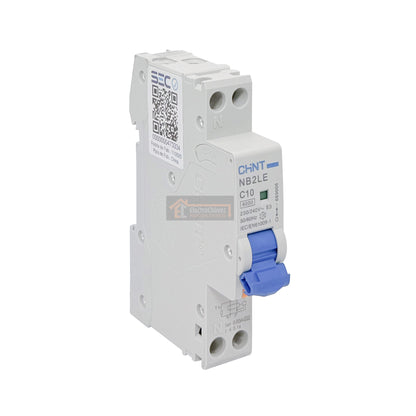 Interruptor Disyuntor Automático 1P+N 10a 6ka Curva C + Diferencial 30mA Tipo A - Chint