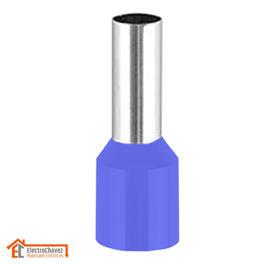 Terminal Ferrul Aislado 8 awg / 10 mm Azul (100 unidades)