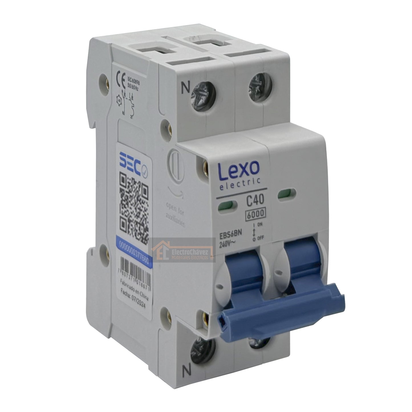 Interruptor Disyuntor Automático Bipolar 2p 40a (2x40a) 6ka Curva C - Lexo