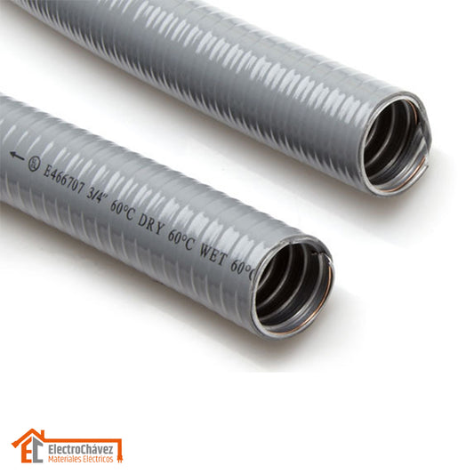 Tubería Flexible Exterior Intemperie Metal/pvc 25 mm Certificado (metro)