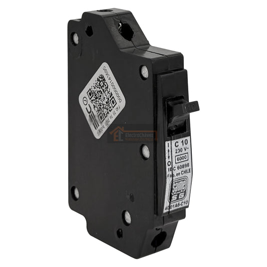 Interruptor Disyuntor Automático 1p 10a (1x10a) 6ka Curva C - Saime