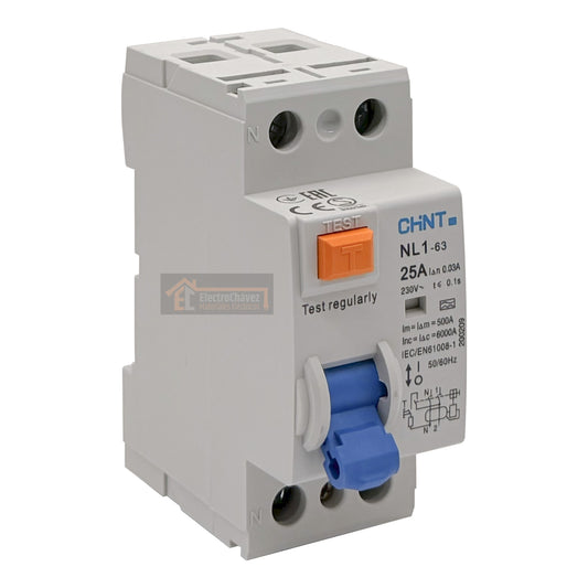 Interruptor Disyuntor Diferencial 2p 25a (2x25a) Inmunizado 30mA Tipo A - Chint