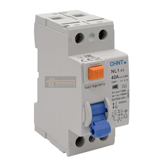 Interruptor Disyuntor Diferencial 2p 40a (2x40a) Inmunizado 30mA Tipo A - Chint