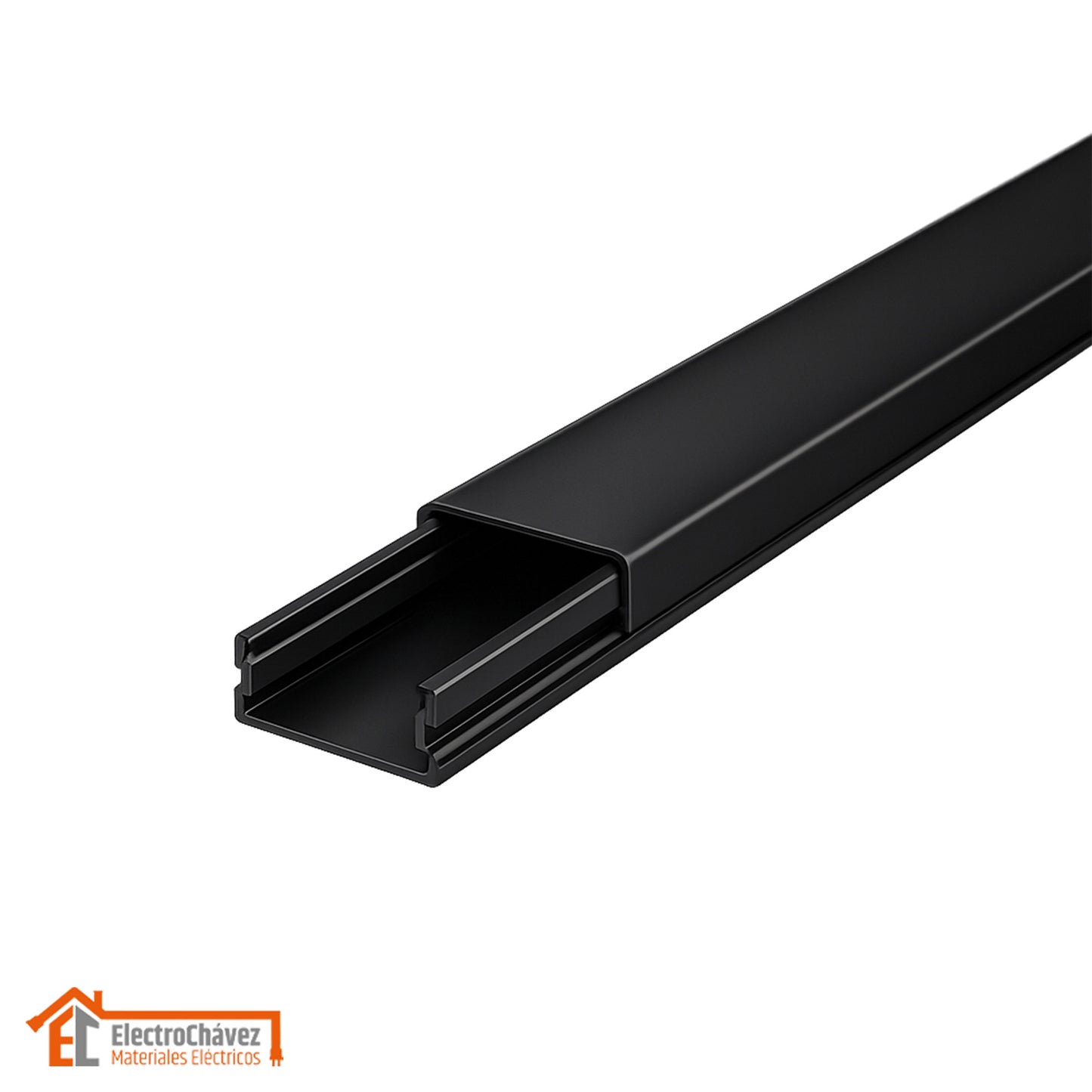 Canaleta / Moldura PVC 20x10mm Largo 2mts Negro