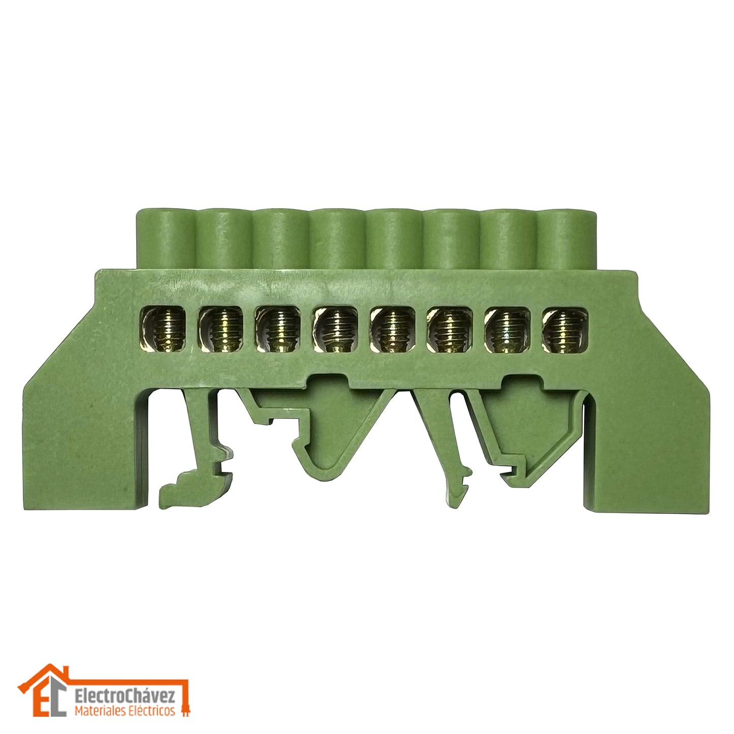 Pack 3 Barra Regleta Conexión Bronce Aislado 8P Riel Din