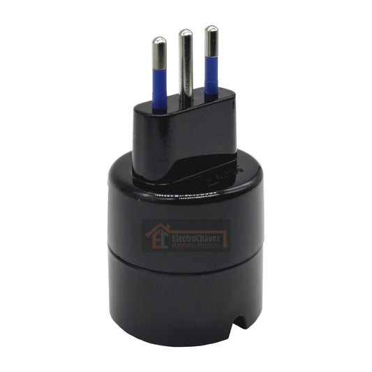 Adaptador Schuko 10a 2p+t Negro Certificado - Lexo