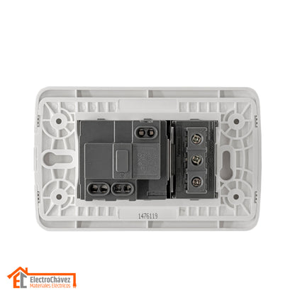 Enchufe Embutido Simple 10a + Enchufe Schuko 10/16a Blanco / Armado - Lexo