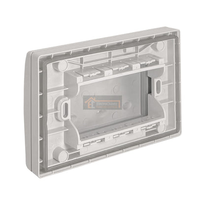 Placa 3 Puestos Embutida con Tapa Hidrobox Exterior Intemperie  - Kalop