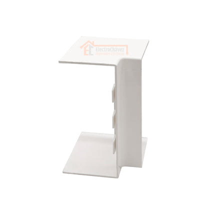 Curva Interior 100x50mm PVC Para Canaleta / Moldura Blanco