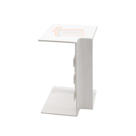 Curva Interior 100x50mm PVC Para Canaleta / Moldura Blanco