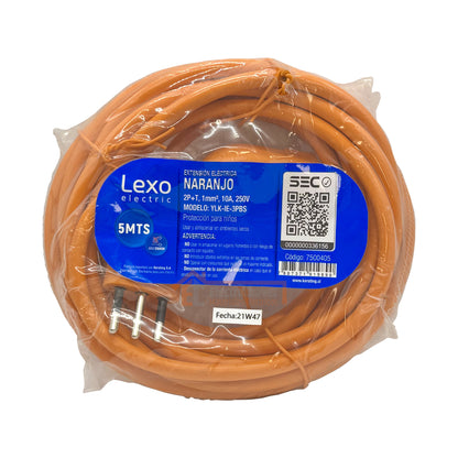 Alargador Extensión Eléctrico Simple Industrial 5 Metros Certificado - Lexo